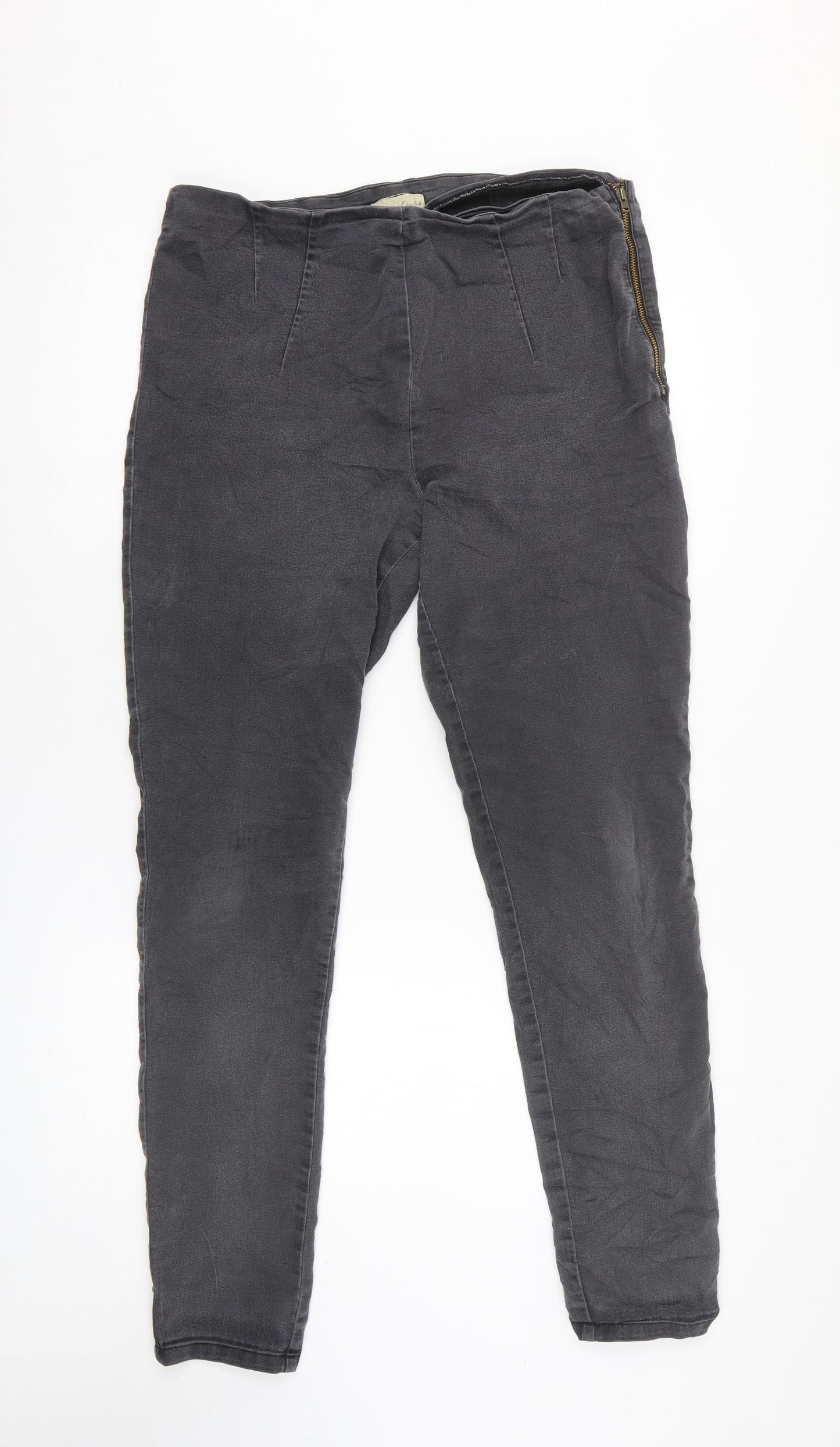 Phase Eight Womens Black Cotton Skinny Jeans Size 14 L28 in Regular Zip