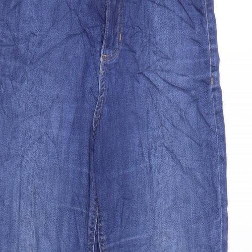 Marks and Spencer Womens Blue Cotton Skinny Jeans Size 8 L28 in Regular Zip