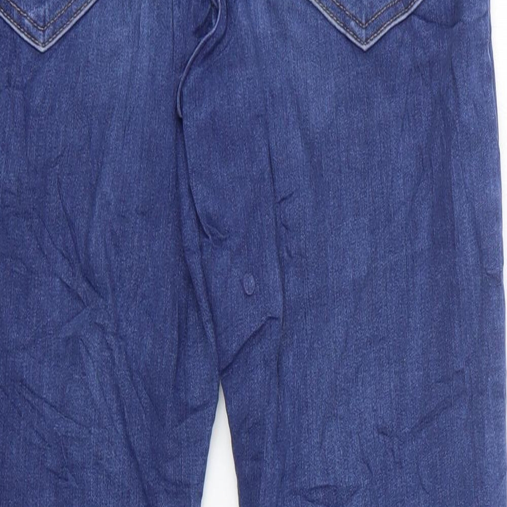 Marks and Spencer Womens Blue Cotton Skinny Jeans Size 8 L28 in Regular Zip