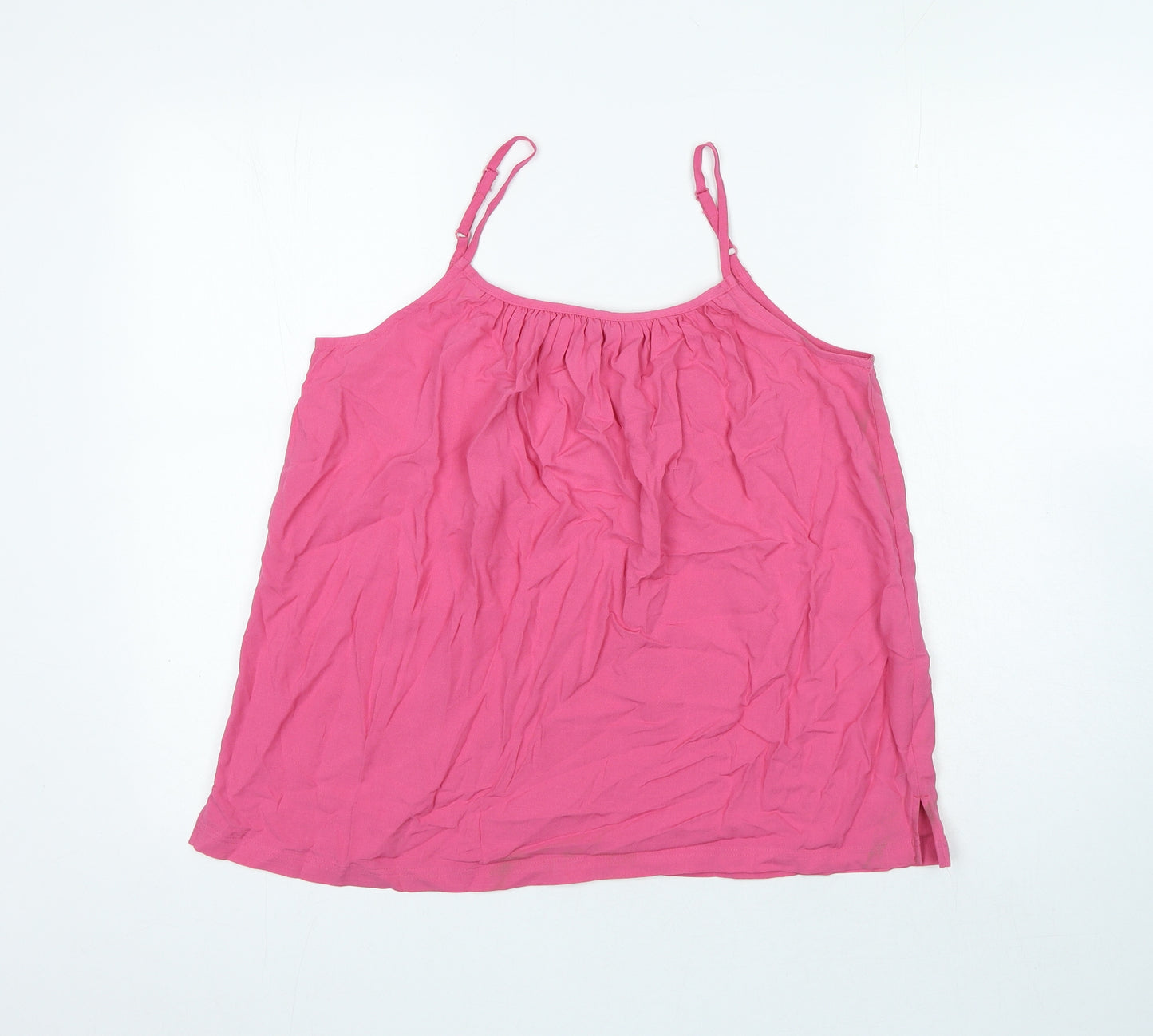 Marks and Spencer Womens Pink Viscose Camisole Tank Size 10 Scoop Neck