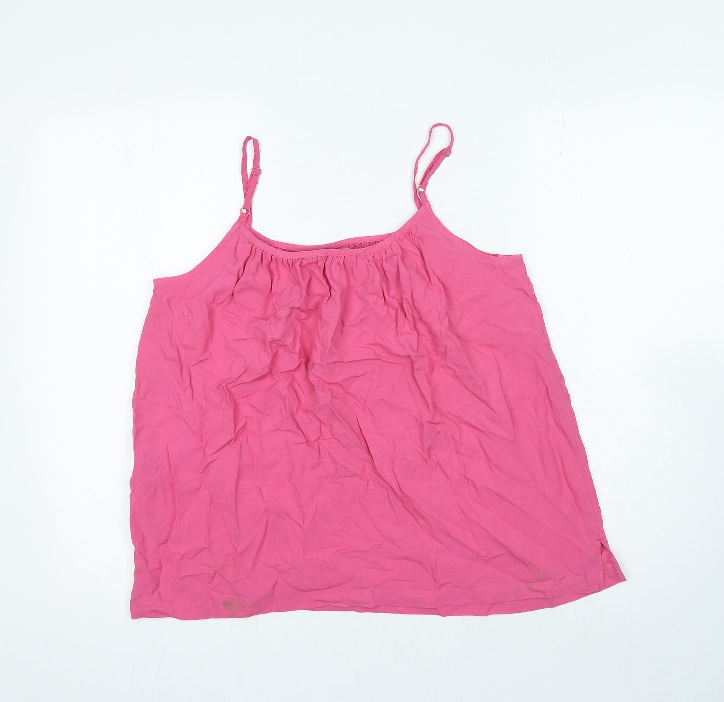 Marks and Spencer Womens Pink Viscose Camisole Tank Size 10 Scoop Neck
