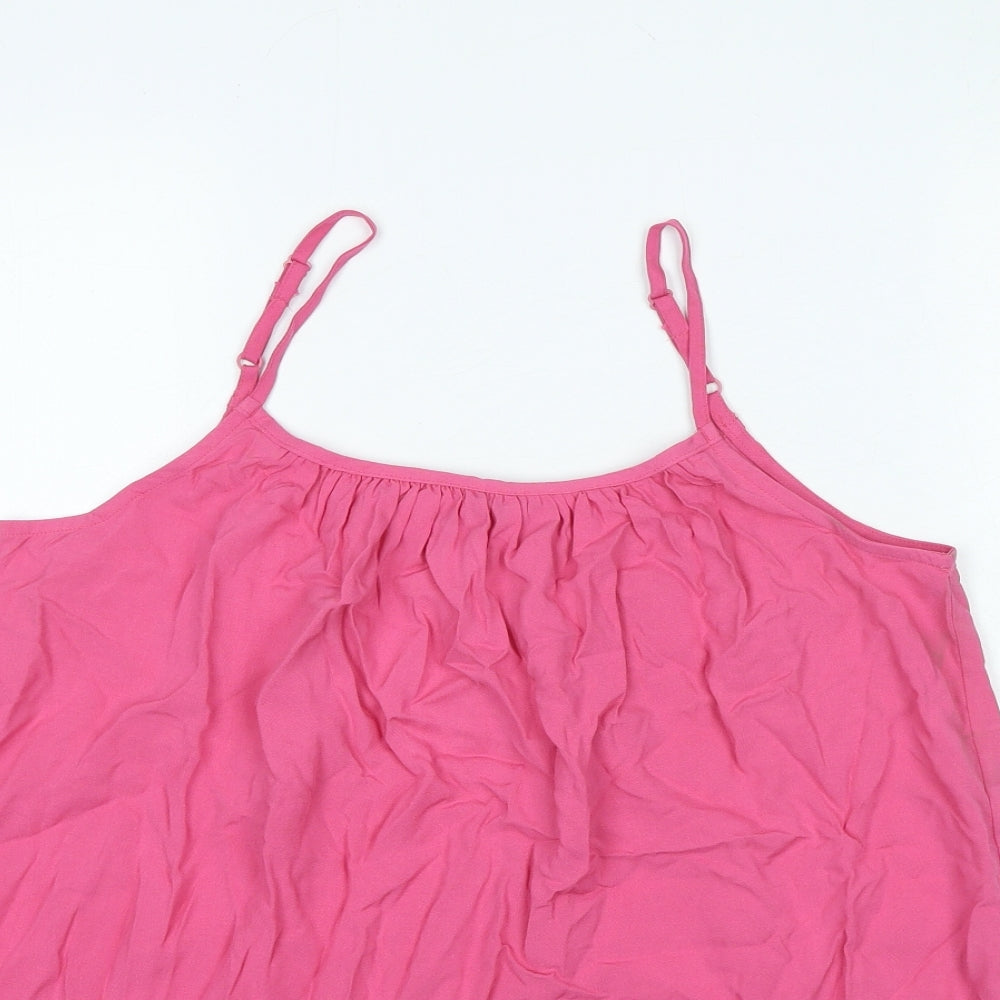 Marks and Spencer Womens Pink Viscose Camisole Tank Size 10 Scoop Neck