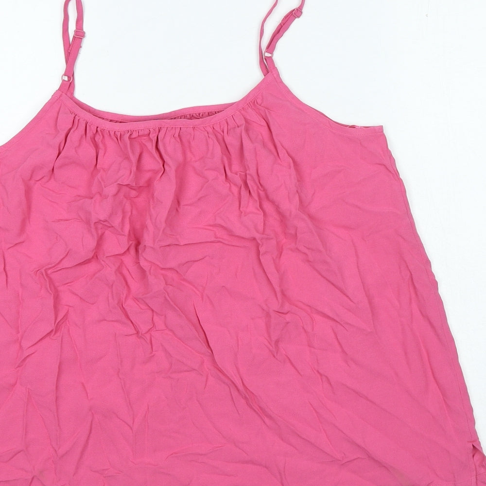 Marks and Spencer Womens Pink Viscose Camisole Tank Size 10 Scoop Neck