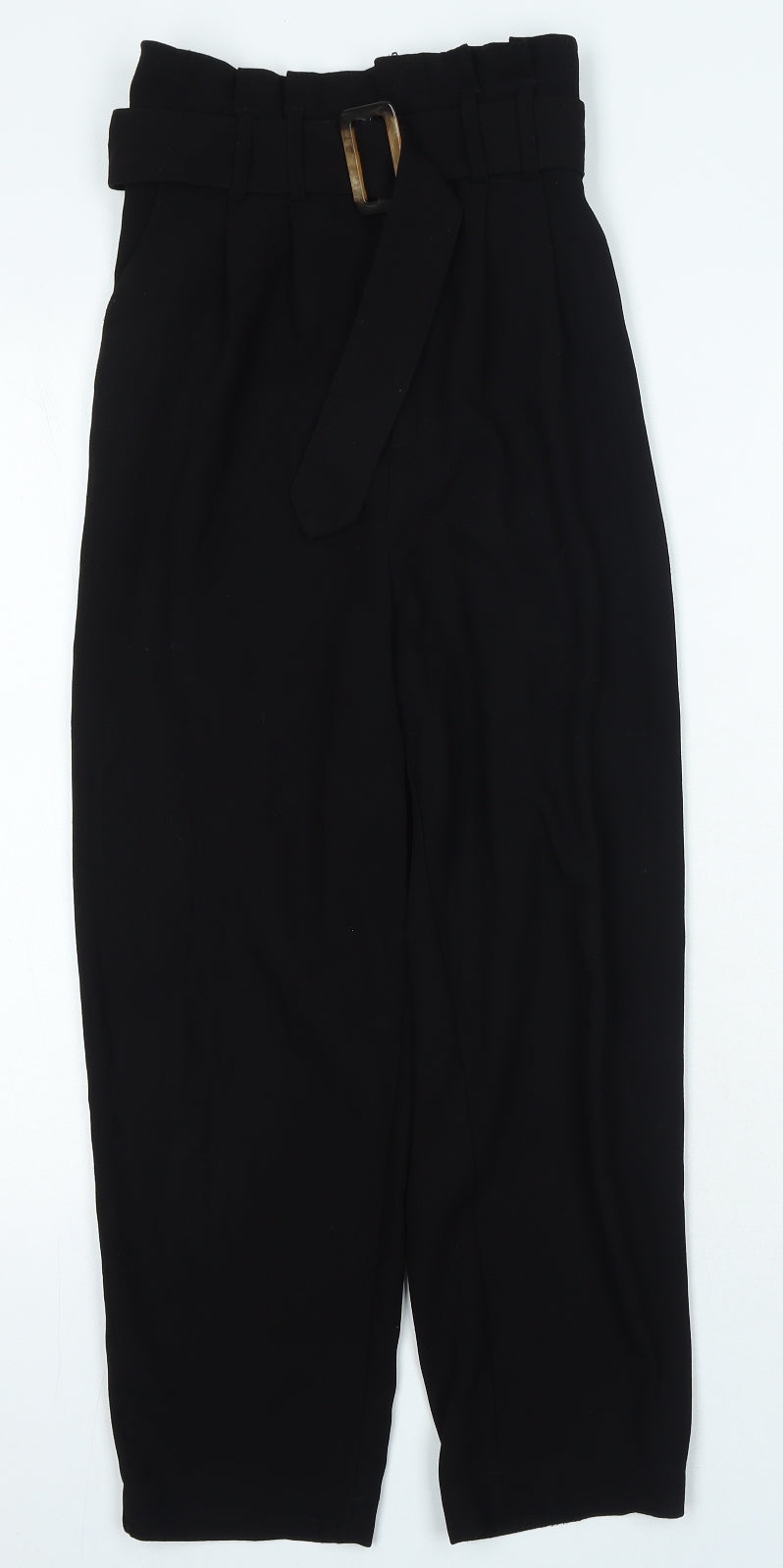 Stradivarius Womens Black Polyester Trousers Size 10 L23 in Regular Zip
