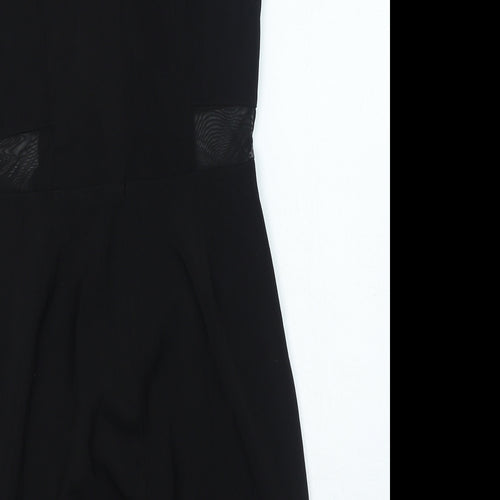 Missguided Womens Black Polyester Pencil Dress Size 12 Round Neck Zip