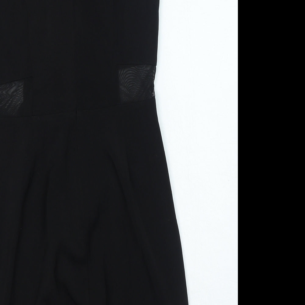 Missguided Womens Black Polyester Pencil Dress Size 12 Round Neck Zip