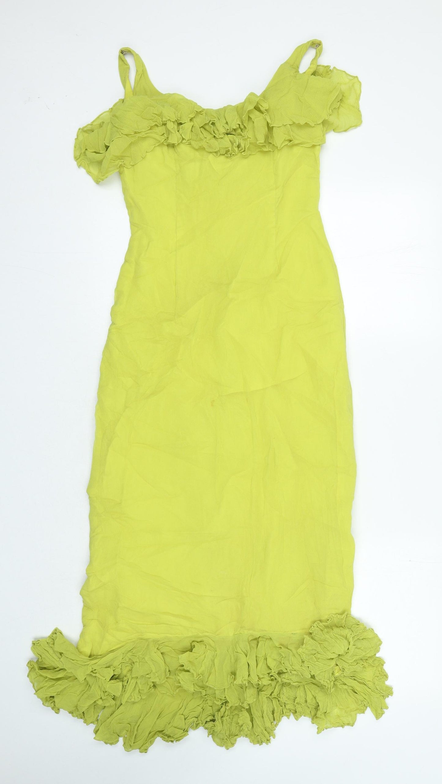 The Linzi Line Womens Green Polyester Bodycon Size 10 Square Neck Zip