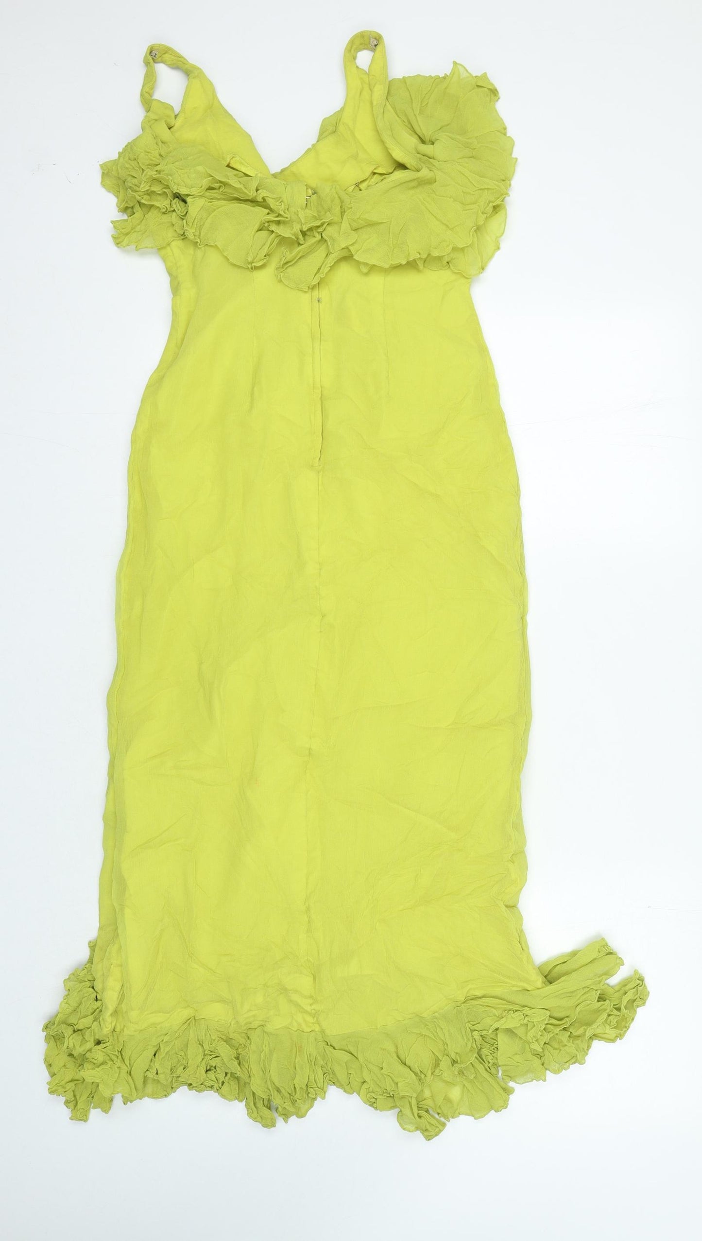 The Linzi Line Womens Green Polyester Bodycon Size 10 Square Neck Zip