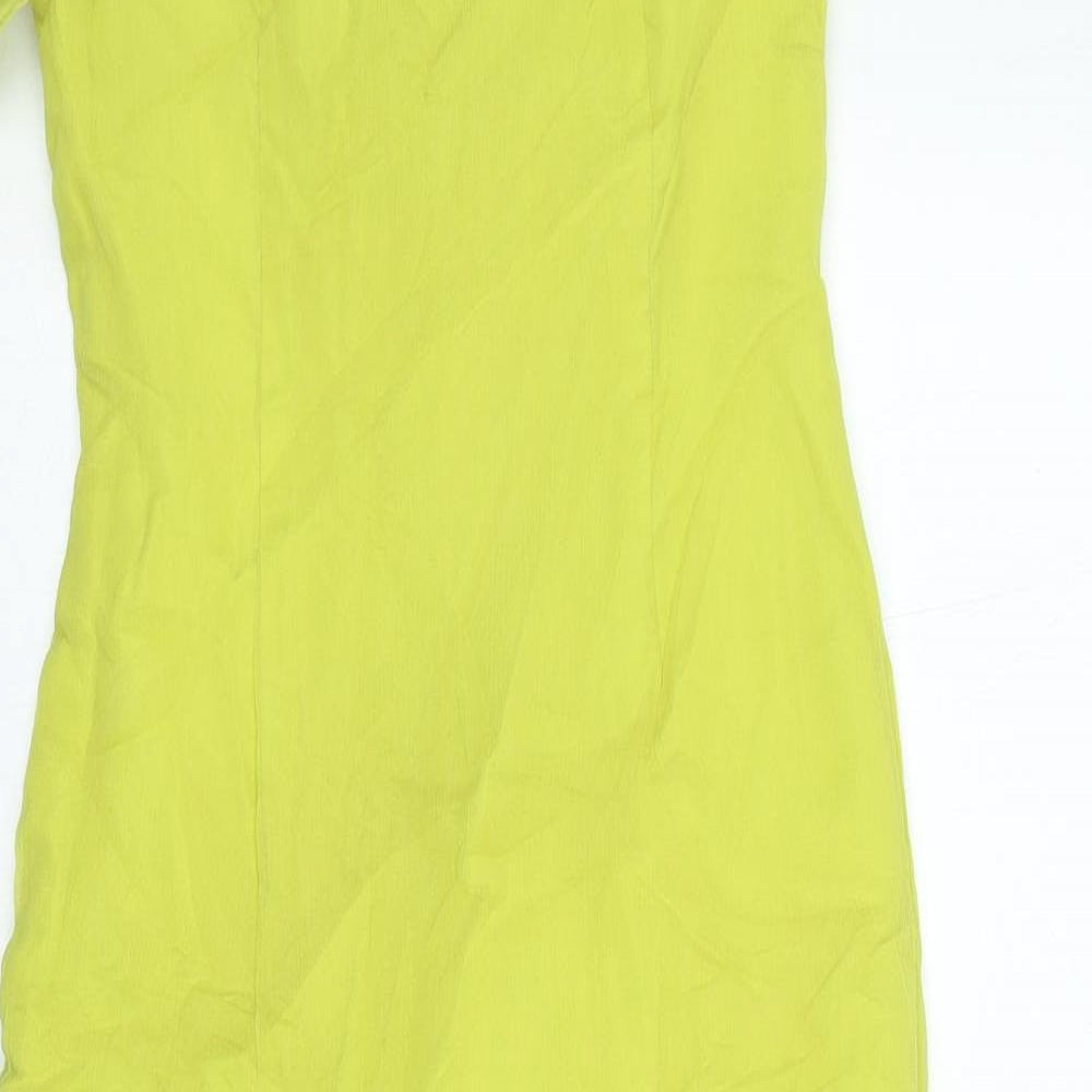 The Linzi Line Womens Green Polyester Bodycon Size 10 Square Neck Zip