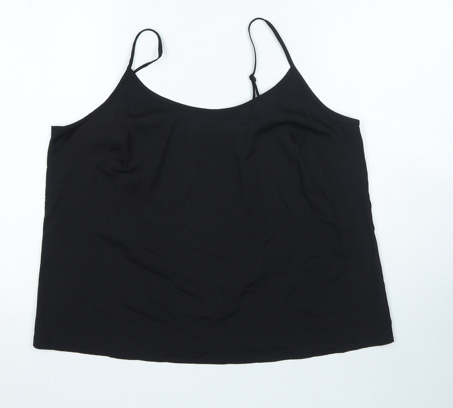 Marks and Spencer Womens Black Polyester Camisole Tank Size 16 Scoop Neck