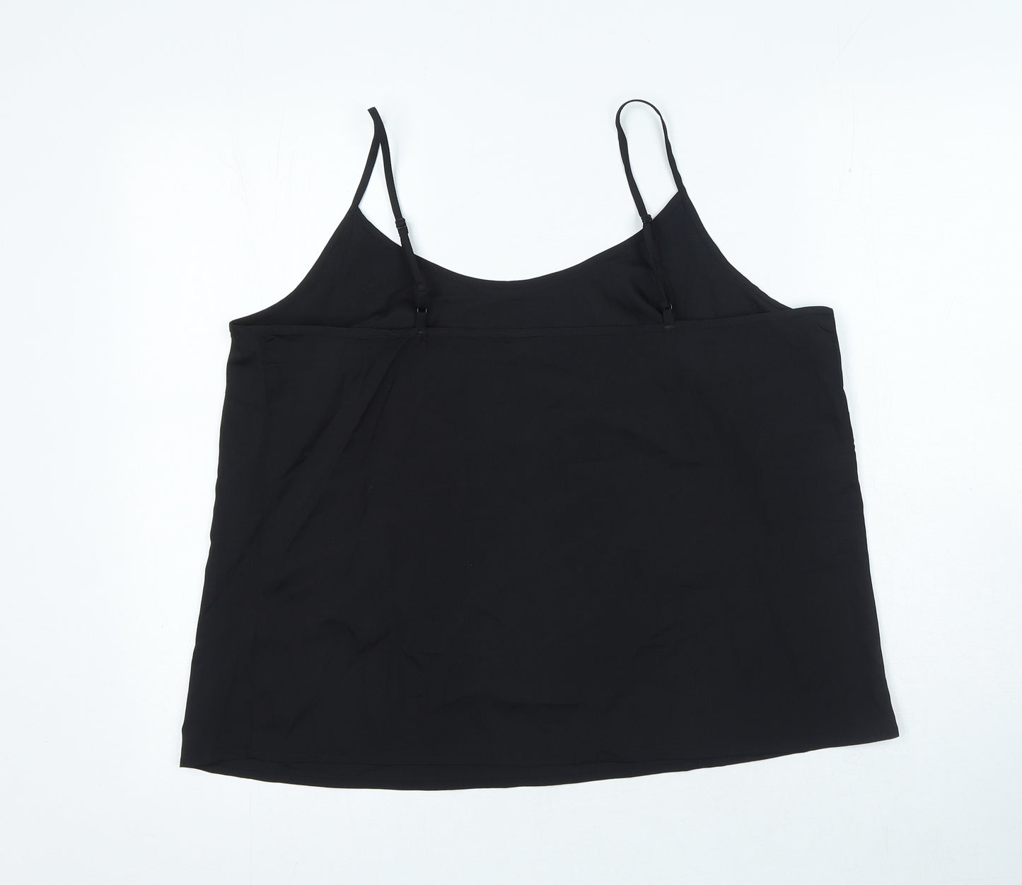 Marks and Spencer Womens Black Polyester Camisole Tank Size 16 Scoop Neck