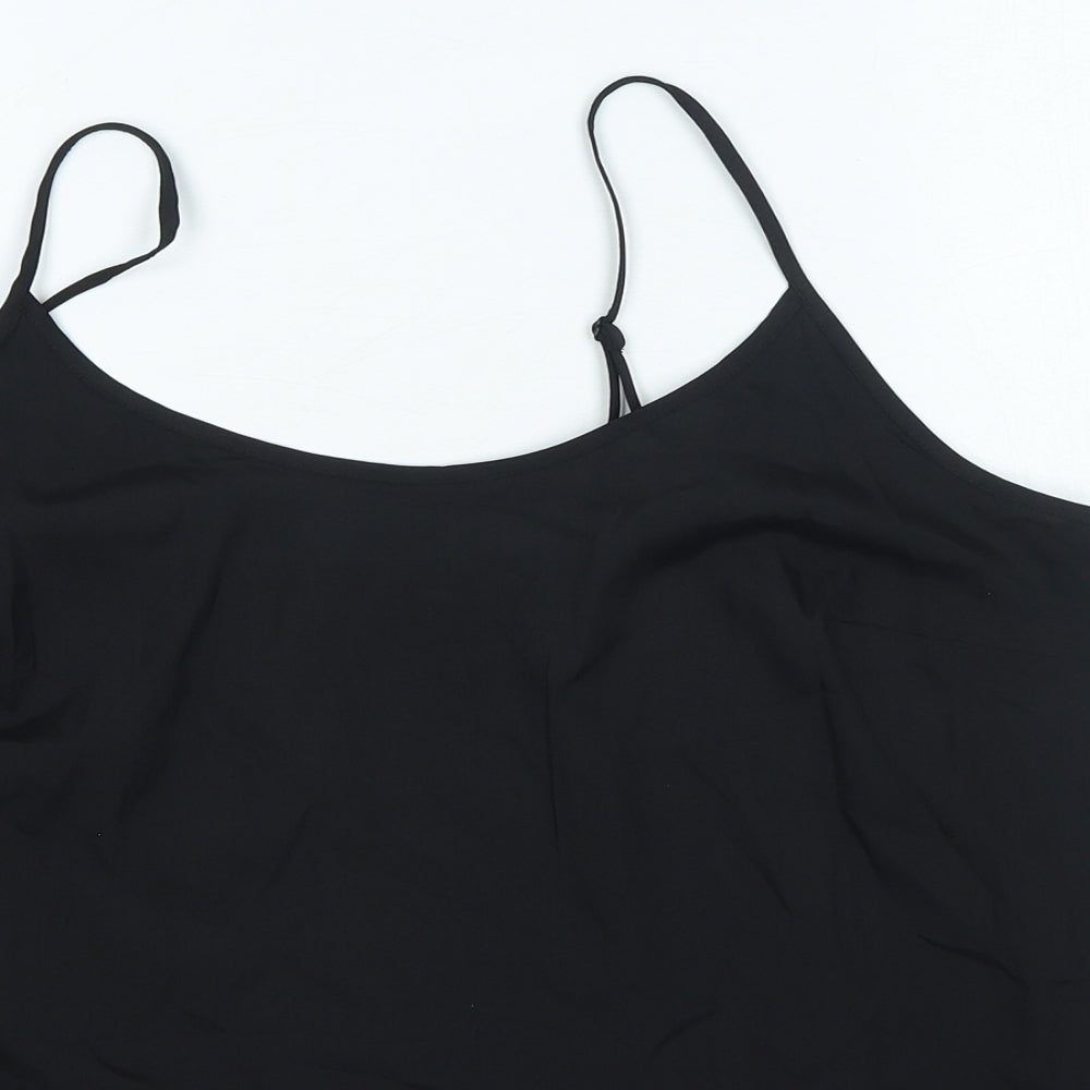 Marks and Spencer Womens Black Polyester Camisole Tank Size 16 Scoop Neck