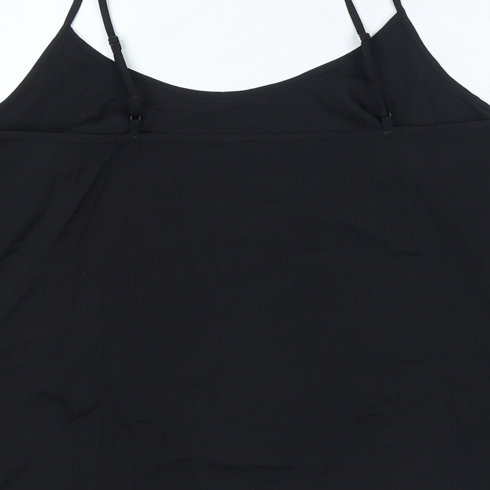 Marks and Spencer Womens Black Polyester Camisole Tank Size 16 Scoop Neck