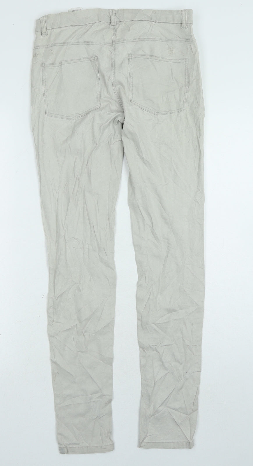 H&M Womens Grey Cotton Skinny Jeans Size 8 L30 in Regular Zip
