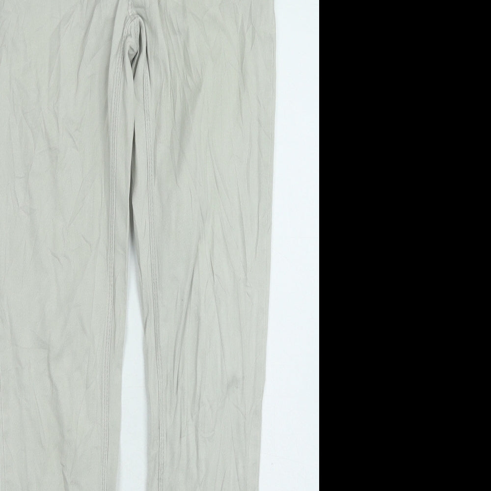 H&M Womens Grey Cotton Skinny Jeans Size 8 L30 in Regular Zip