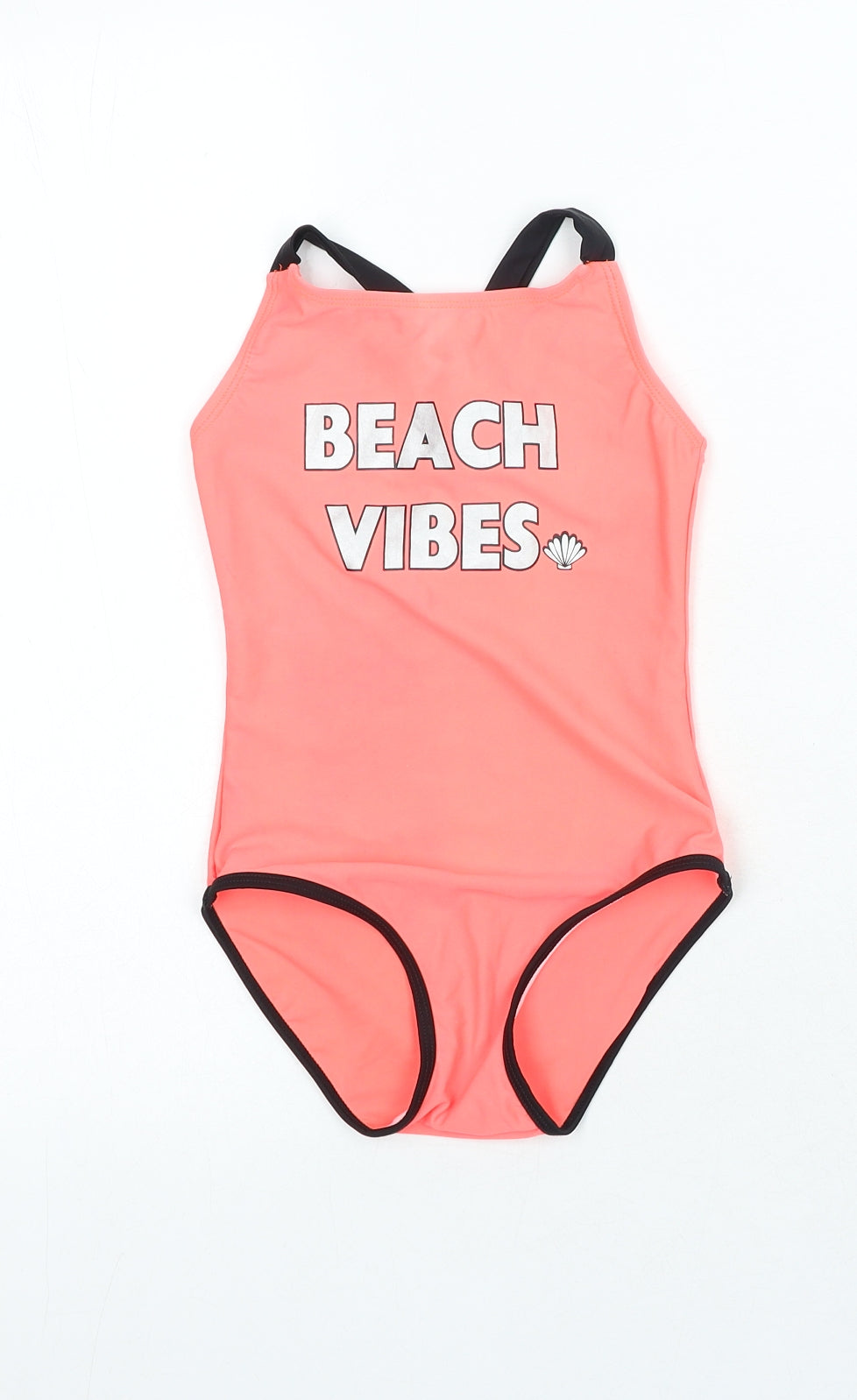 George Girls Pink Polyester Playsuit One-Piece Size 6-7 Years Pullover - Swimming Costume
