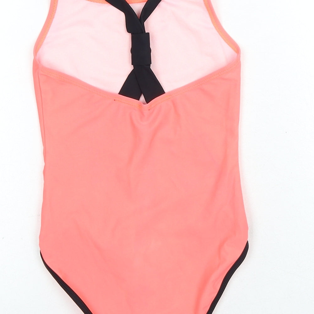 George Girls Pink Polyester Playsuit One-Piece Size 6-7 Years Pullover - Swimming Costume