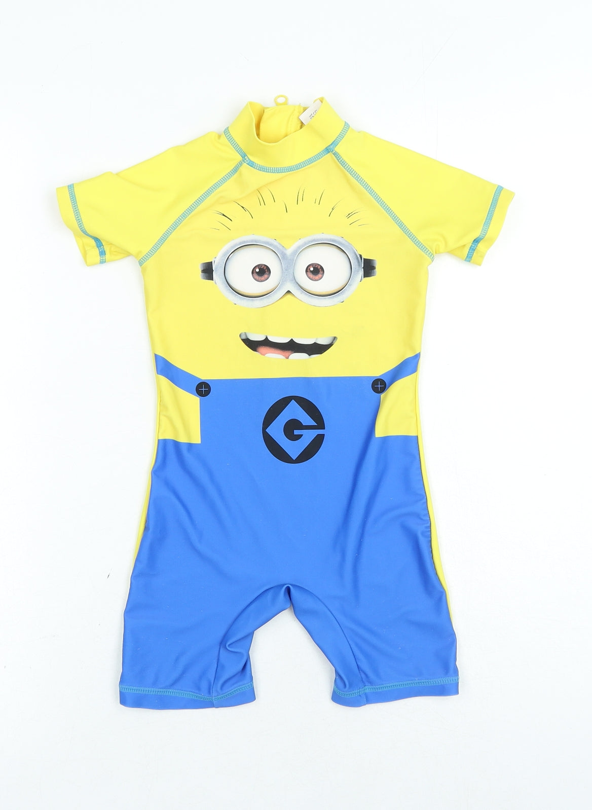 NEXT Boys Multicoloured Polyester Basic Casual Size 2-3 Years High Neck Zip - Minnion Swimwear