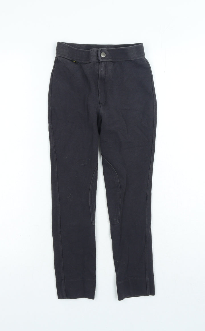 Saxon Girls Grey Cotton Jegging Trousers Size S Regular Zip
