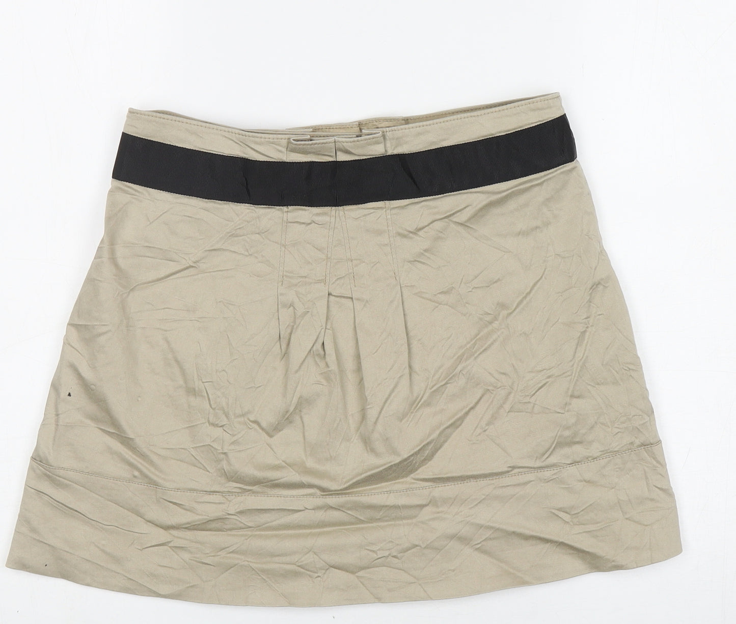 Ted Baker Womens Beige Cotton Wrap Skirt Size 4 Buckle
