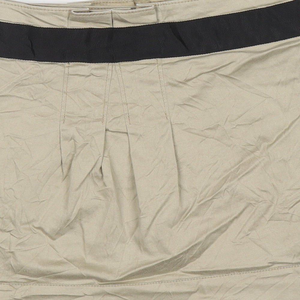 Ted Baker Womens Beige Cotton Wrap Skirt Size 4 Buckle