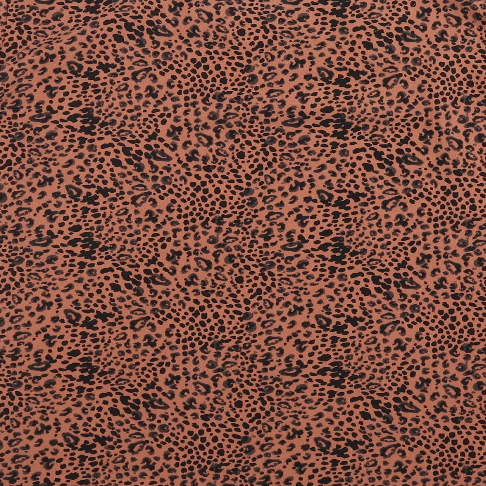Marks and Spencer Womens Orange Animal Print Polyester Basic Blouse Size 20 Scoop Neck