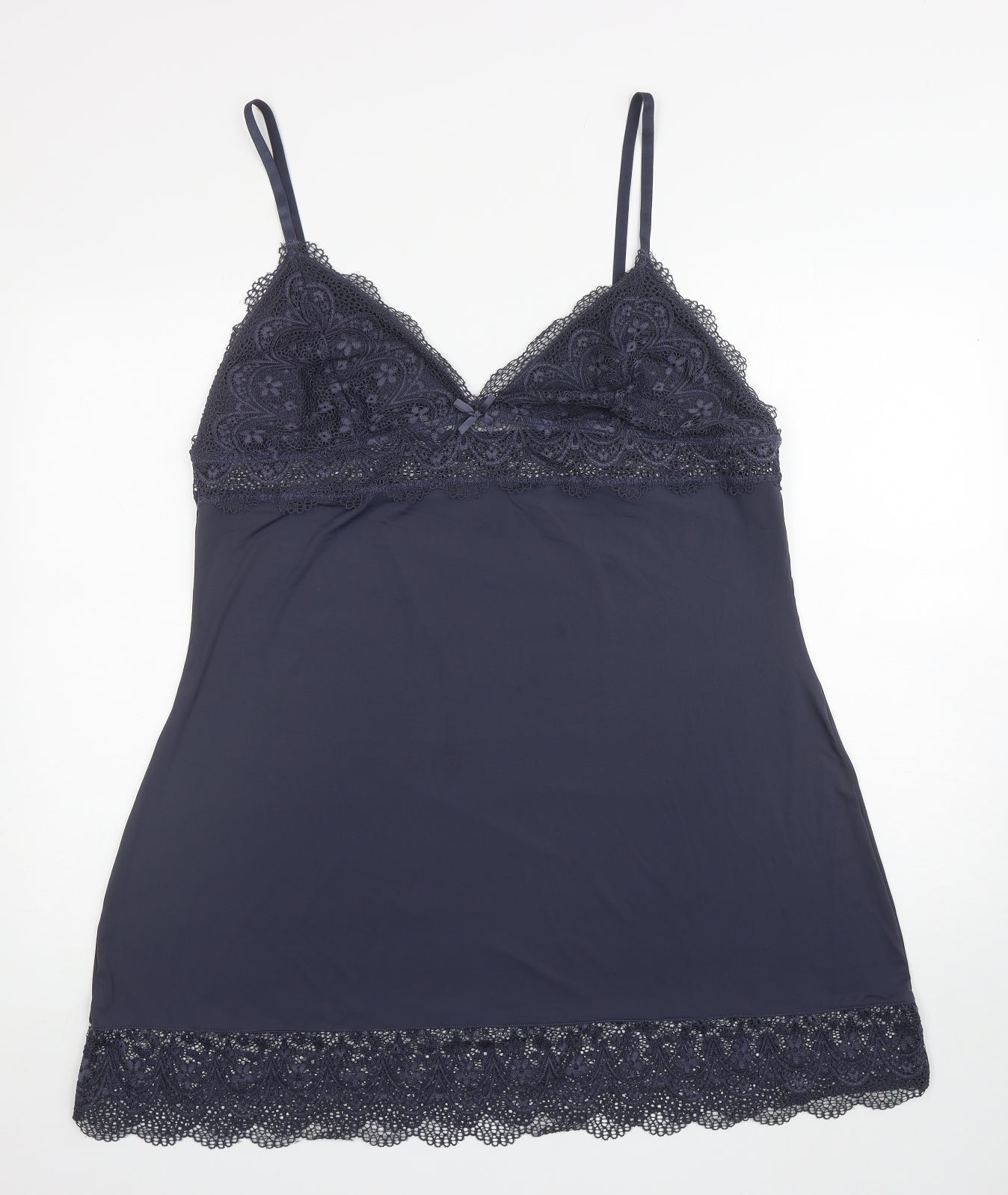 Primark Womens Blue Solid Nylon Babydoll Dress Size XL - Lace trim