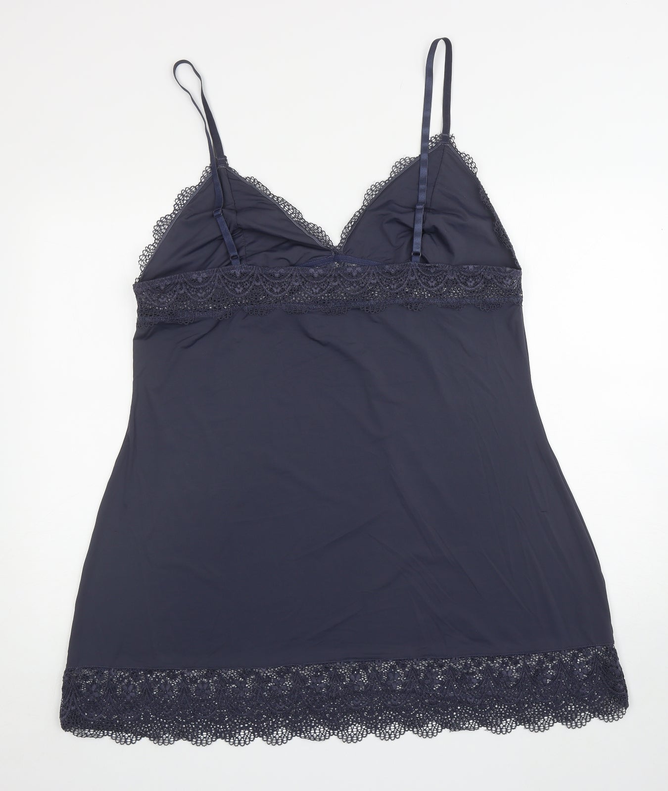 Primark Womens Blue Solid Nylon Babydoll Dress Size XL - Lace trim