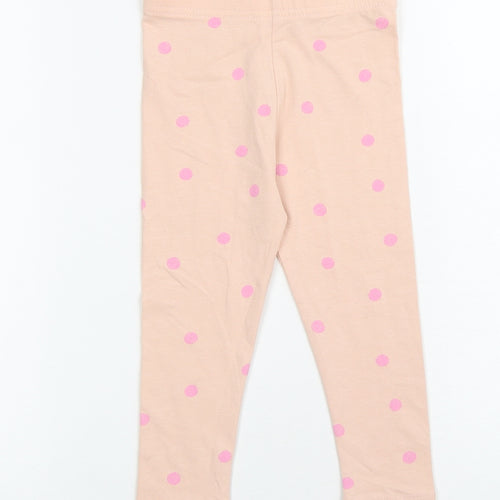 George Girls Orange Polka Dot Cotton Track Pants Leggings Size 18-24 Months Pullover