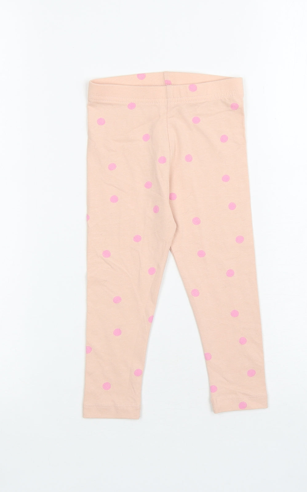 George Girls Orange Polka Dot Cotton Track Pants Leggings Size 18-24 Months Pullover
