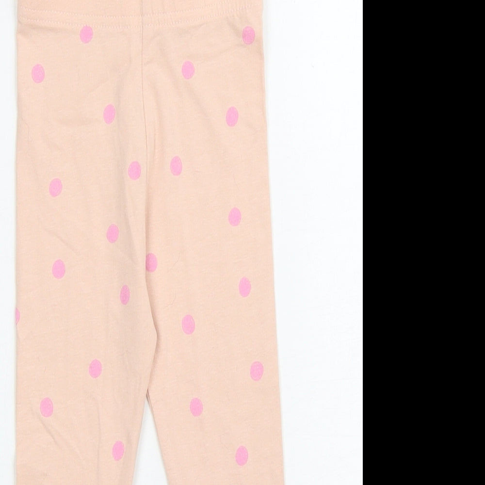 George Girls Orange Polka Dot Cotton Track Pants Leggings Size 18-24 Months Pullover