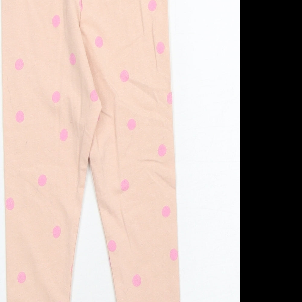 George Girls Orange Polka Dot Cotton Track Pants Leggings Size 18-24 Months Pullover