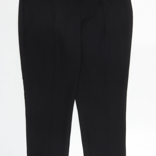 F&F Womens Black Polyester Capri Trousers Size 10 L27.5 in Slim Zip