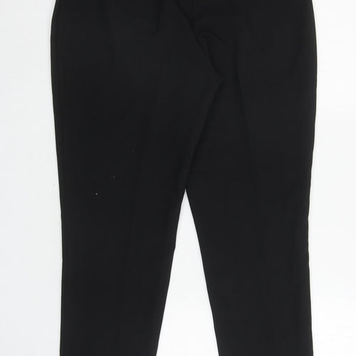 F&F Womens Black Polyester Capri Trousers Size 10 L27.5 in Slim Zip