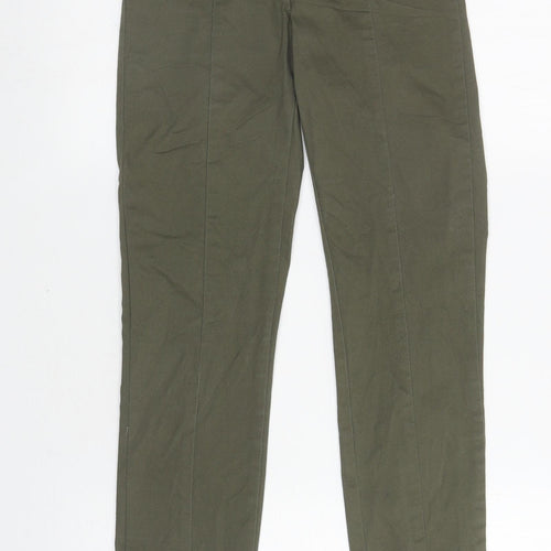 H&M Womens Green Cotton Jegging Trousers Size 6 L27.5 in Regular