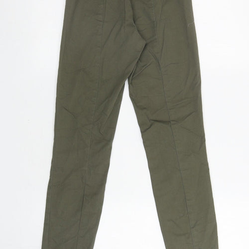 H&M Womens Green Cotton Jegging Trousers Size 6 L27.5 in Regular