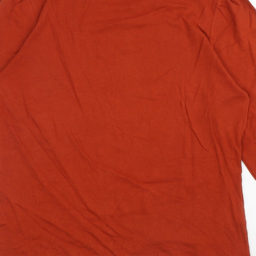 Laura Ashley Womens Orange Cotton Basic T-Shirt Size 18 Round Neck