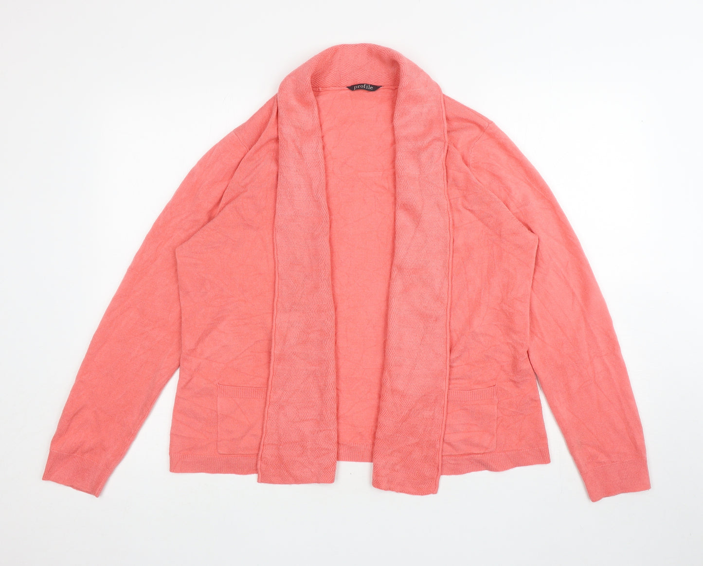 BHS Womens Pink V-Neck Acrylic Cardigan Jumper Size 16