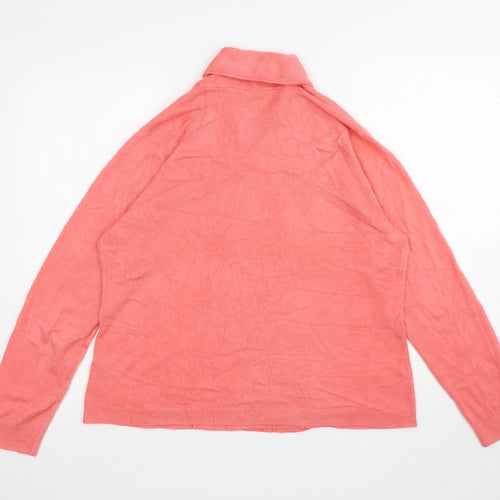 BHS Womens Pink V-Neck Acrylic Cardigan Jumper Size 16