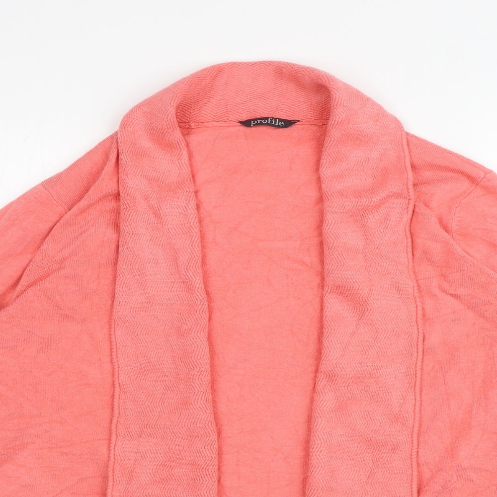 BHS Womens Pink V-Neck Acrylic Cardigan Jumper Size 16