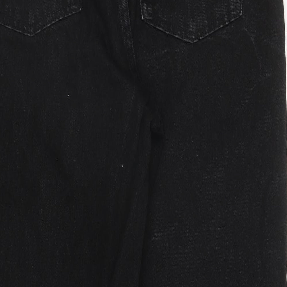 Denim & Co. Womens Black Cotton Mom Jeans Size 12 L28 in Regular Zip