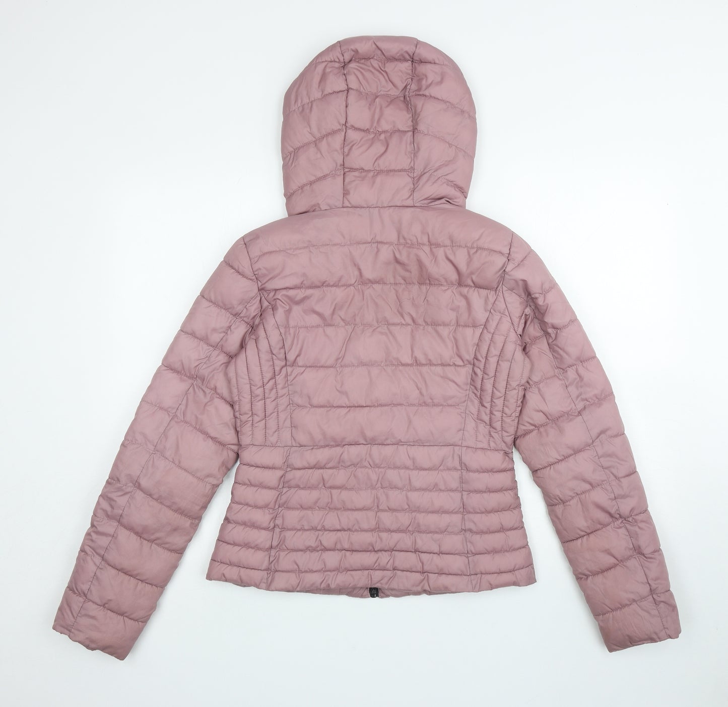 Zara Womens Pink Puffer Jacket Coat Size S Zip