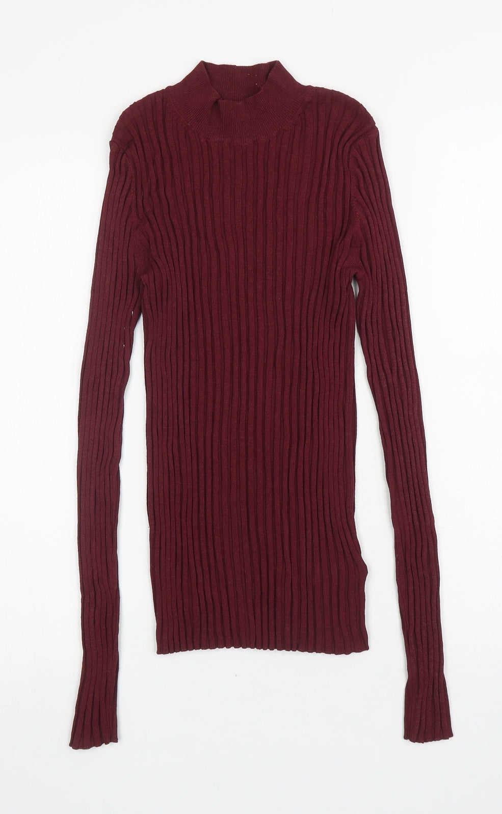 NEXT Womens Purple Viscose Basic T-Shirt Size 14 High Neck