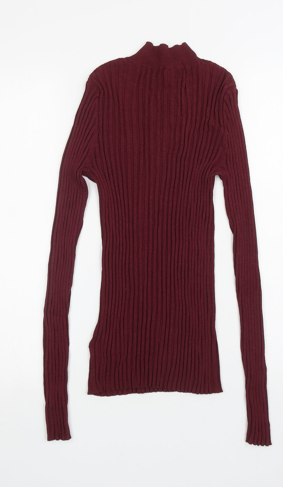 NEXT Womens Purple Viscose Basic T-Shirt Size 14 High Neck