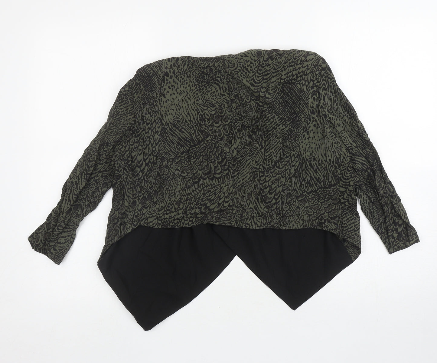 River Island Womens Green Animal Print Jacket Blazer Size 10
