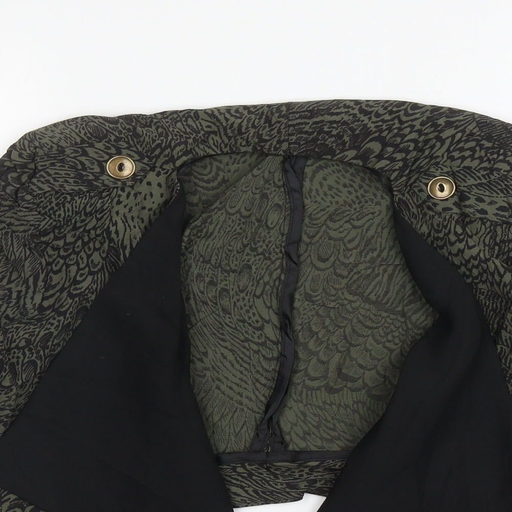 River Island Womens Green Animal Print Jacket Blazer Size 10
