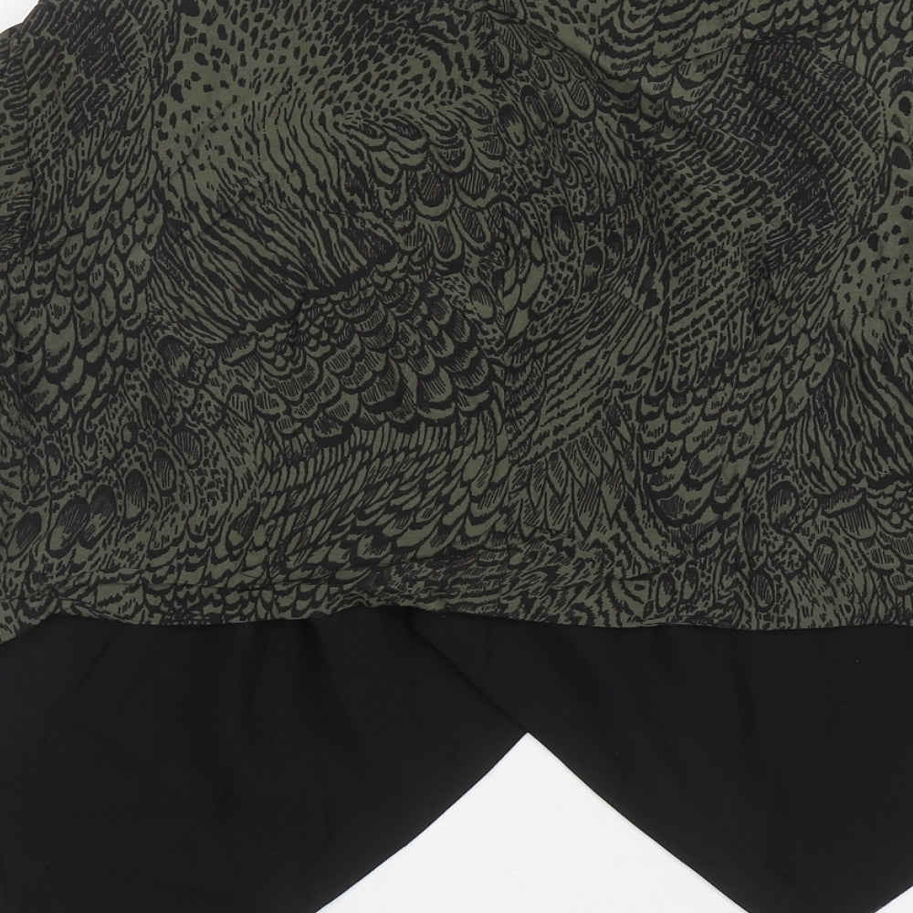 River Island Womens Green Animal Print Jacket Blazer Size 10