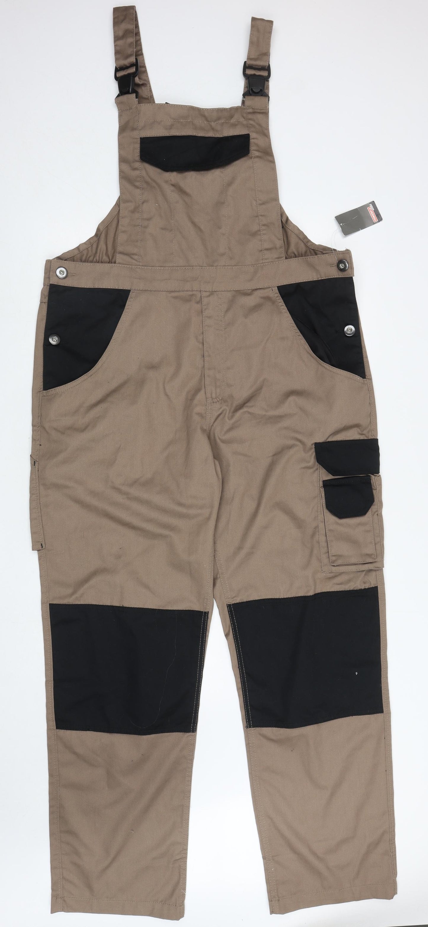 Powerfix Mens Brown Polyester Dungarees Trousers Size 40 L33 in Regular Buckle - Workwear
