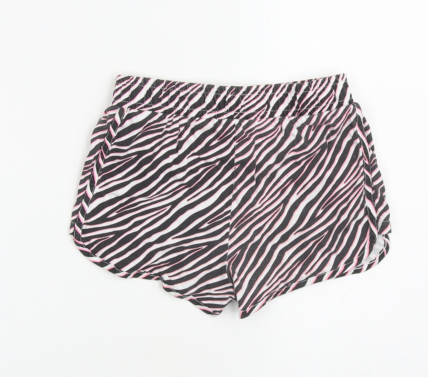 Dunnes Stores Girls Multicoloured Animal Print Cotton Sweat Shorts Size 7-8 Years L3 in Regular Drawstring