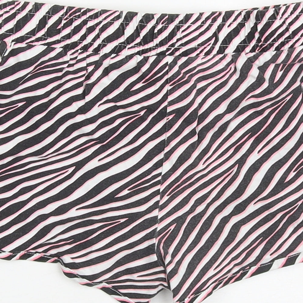 Dunnes Stores Girls Multicoloured Animal Print Cotton Sweat Shorts Size 7-8 Years L3 in Regular Drawstring